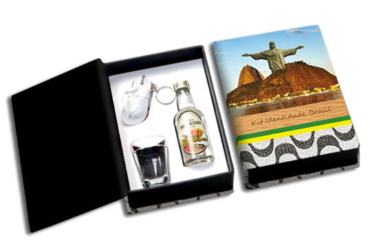 brindes e lembrancinhas kit cachaça brasil